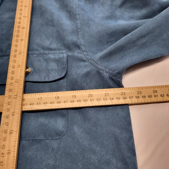 Vintage John Blair Shirt Mens M Soft Suede Long Sleeve Satin Lined Banded Hem - Picture 12 of 14